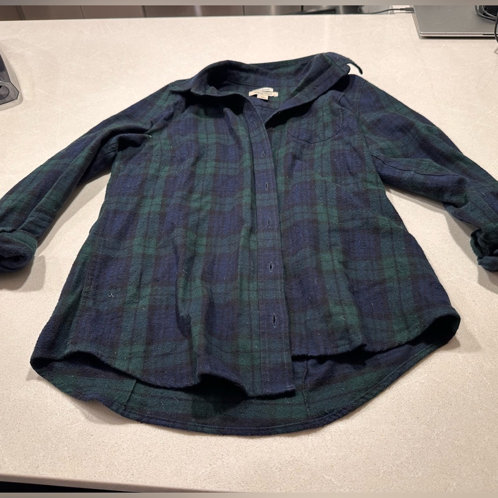 LL Bean plaid button down